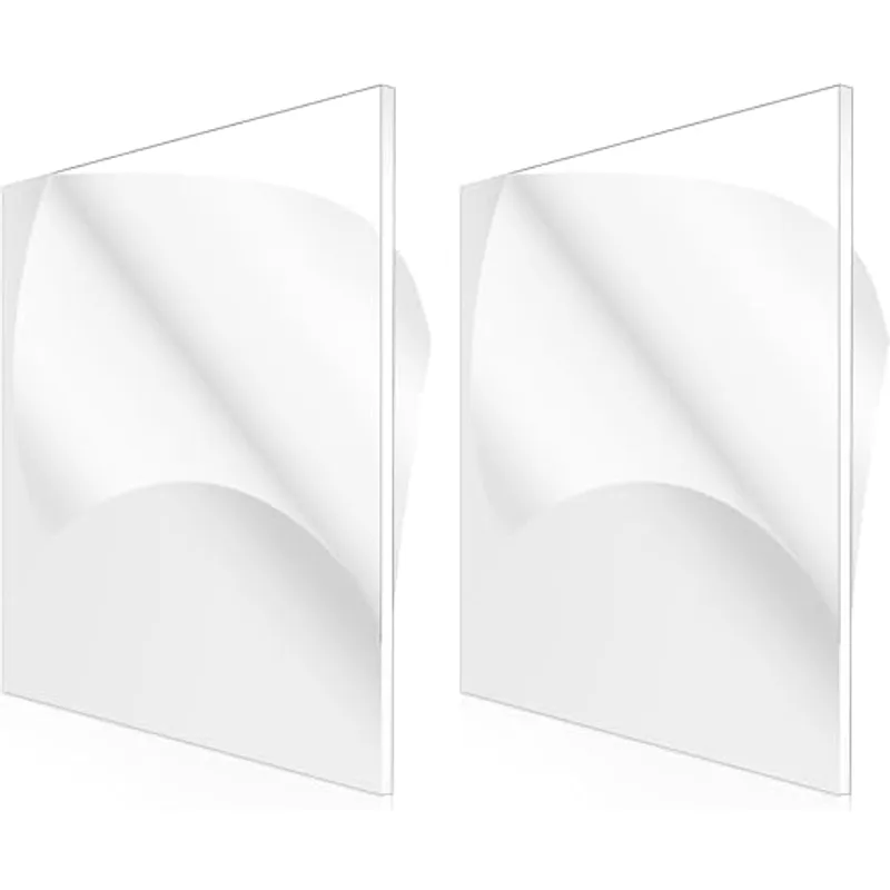 Outus 2 Pcs 1/16 Inch Thick Clear Acrylic Sheet 12 x 12 Inch Transparent