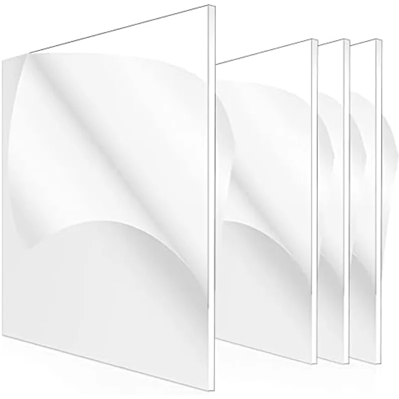Outus 4 Pcs 12 x 12 Inch Clear Acrylic Sheet 1/16 Inch Thick Transparent