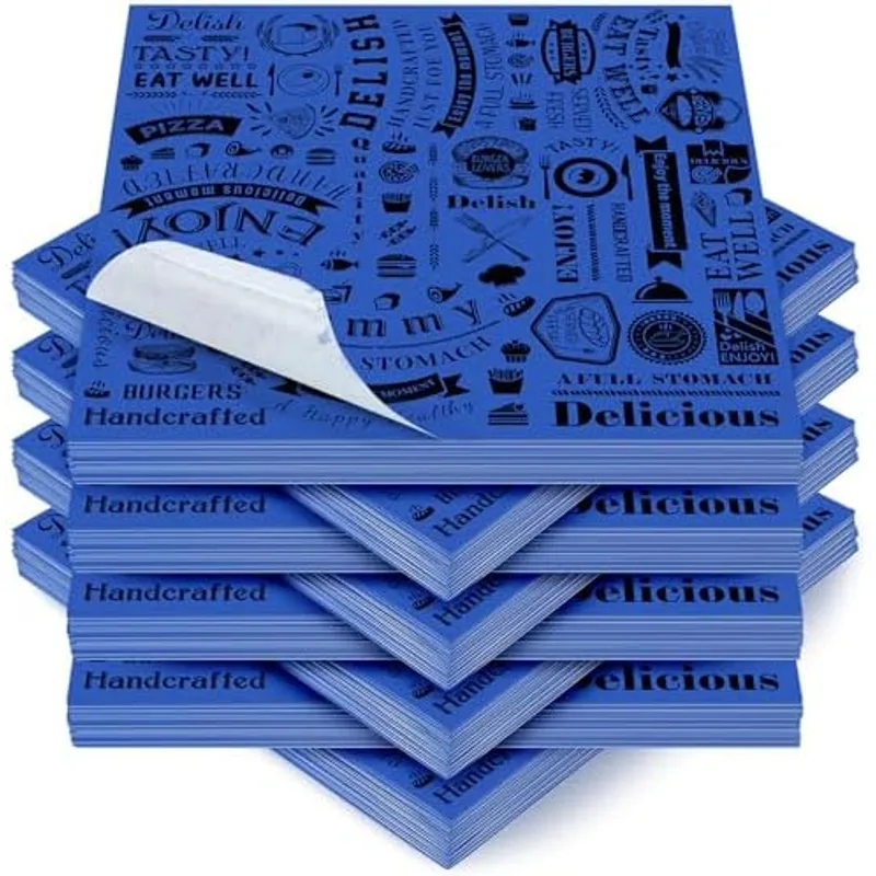 Outus 600 Pcs 12 x 12 Inch Deli Wax Paper Sheets, Blue