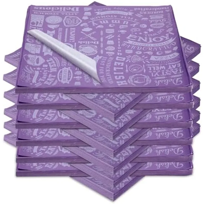 Outus 600 Pcs 12 x 12 Inch Deli Wax Paper Sheets, Dark Purple