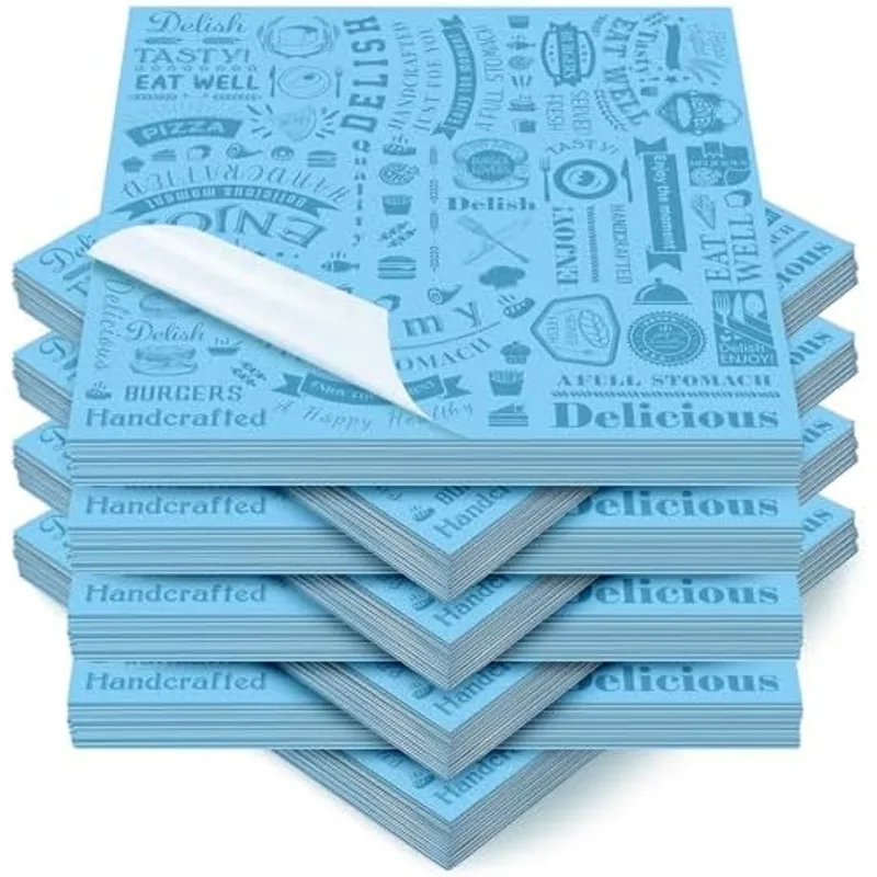 Outus 600 Pcs 12 x 12 Inch Deli Wax Paper Sheets, Light Blue