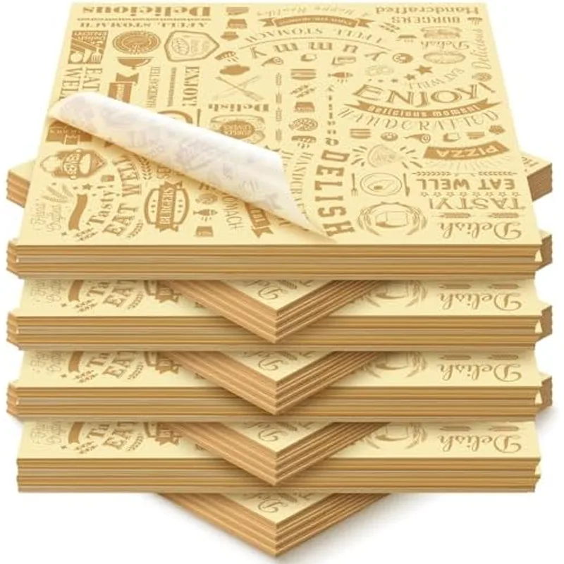 Outus 600 Pcs 12 x 12 Inch Deli Wax Paper Sheets, Light Yellow
