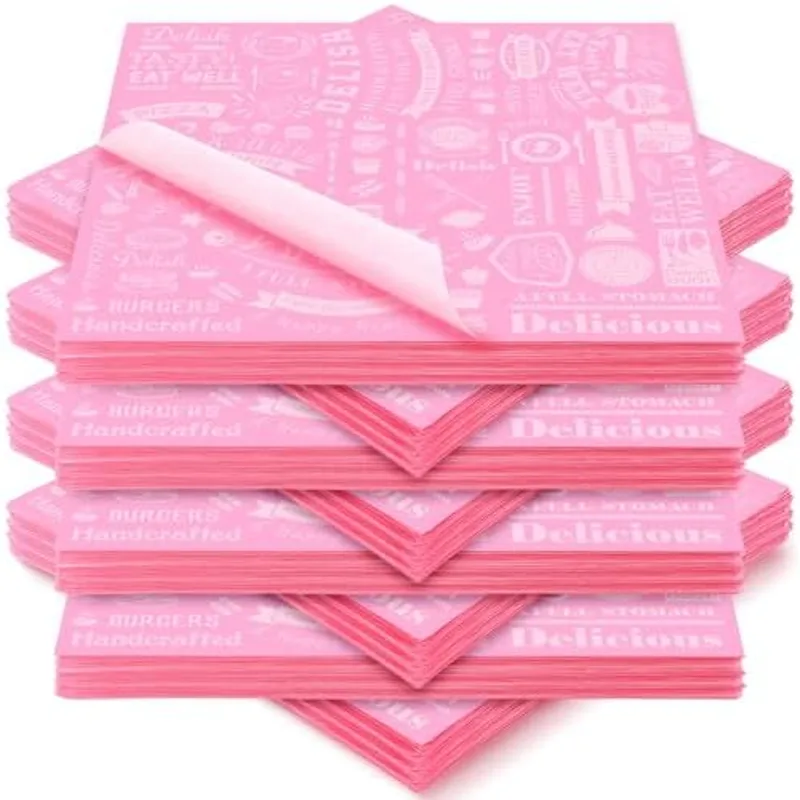 Outus 600 Pcs 12 x 12 Inch Deli Wax Paper Sheets, Pink
