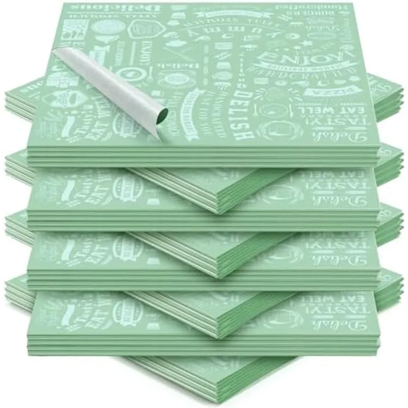 Outus 600 Pcs 12 x 12 Inch Deli Wax Paper Sheets, Sage Color