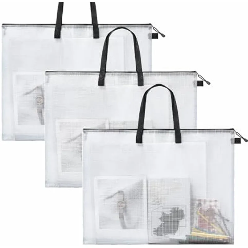 Outus 3 Pcs 19 x 25 Inches Art Portfolio Case Poster Storage Bags, Black