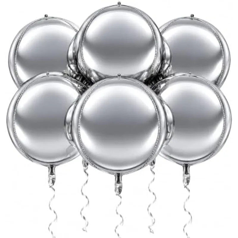 Outus 22'' Giant Silver Foil Metallic 4D Balloons