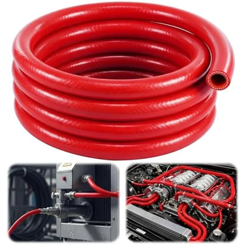 Outus 3/8" Id,5ft Silicone Heater Hose,Coolant Radiator Hose, Red, 1