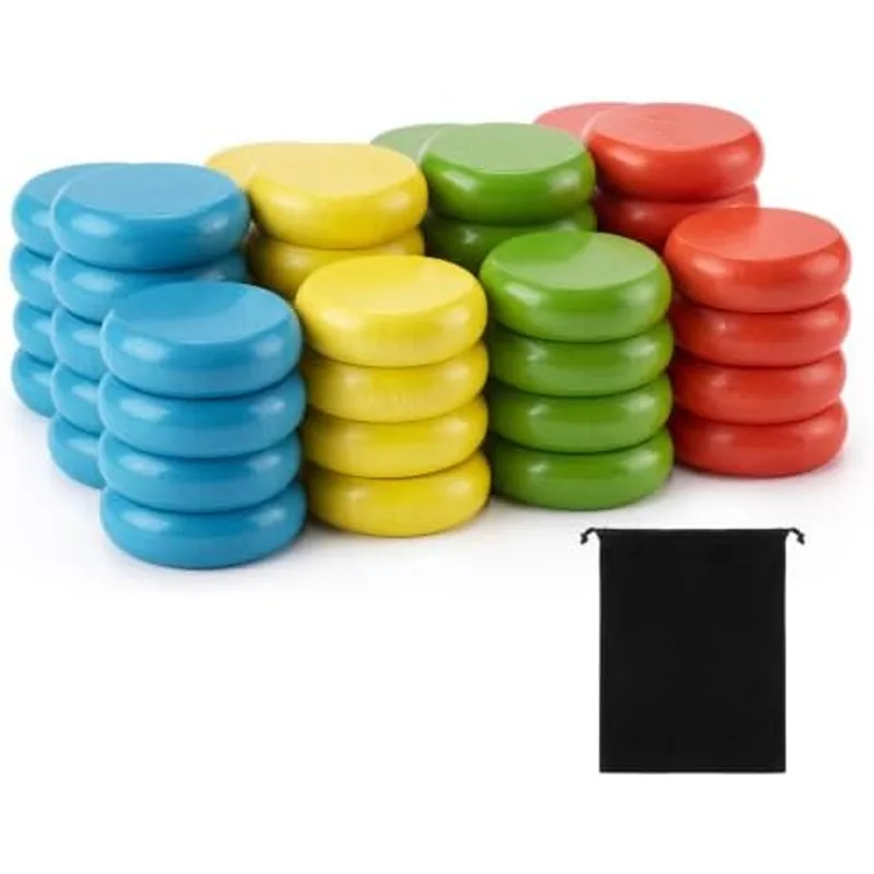 Outus 4 Player Crokinole Disc Party Pack with a Bag 52 Pcs, Macaron