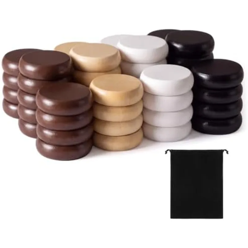 Outus 4 Player Crokinole Disc Party Pack with a Bag 52 Pcs, Wood