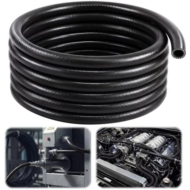 Outus 5/8" Id, 25ft Silicone Heater Hose,Coolant Radiator Hose, Black, 1
