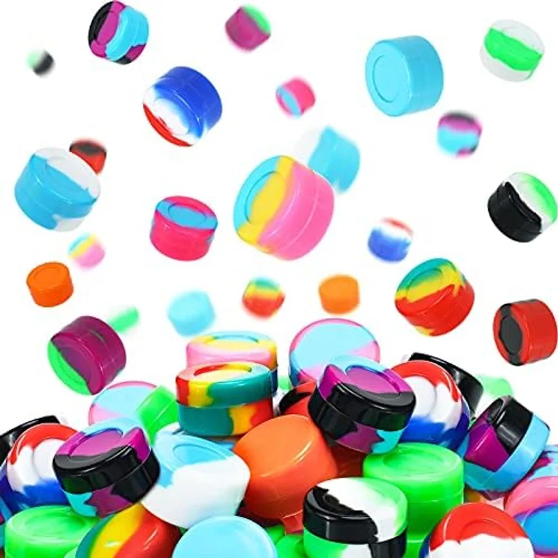 Outus 50 Pcs 5 ml Silicone Wax Containers, Colored, Green