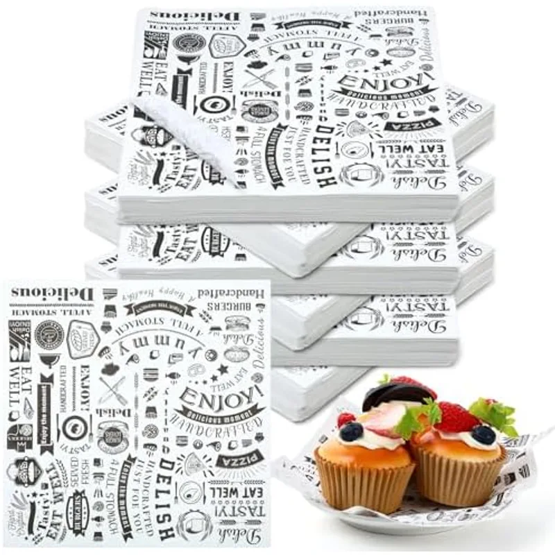 Outus 7 x 7 Inch Deli Wax Paper Sheets, White
