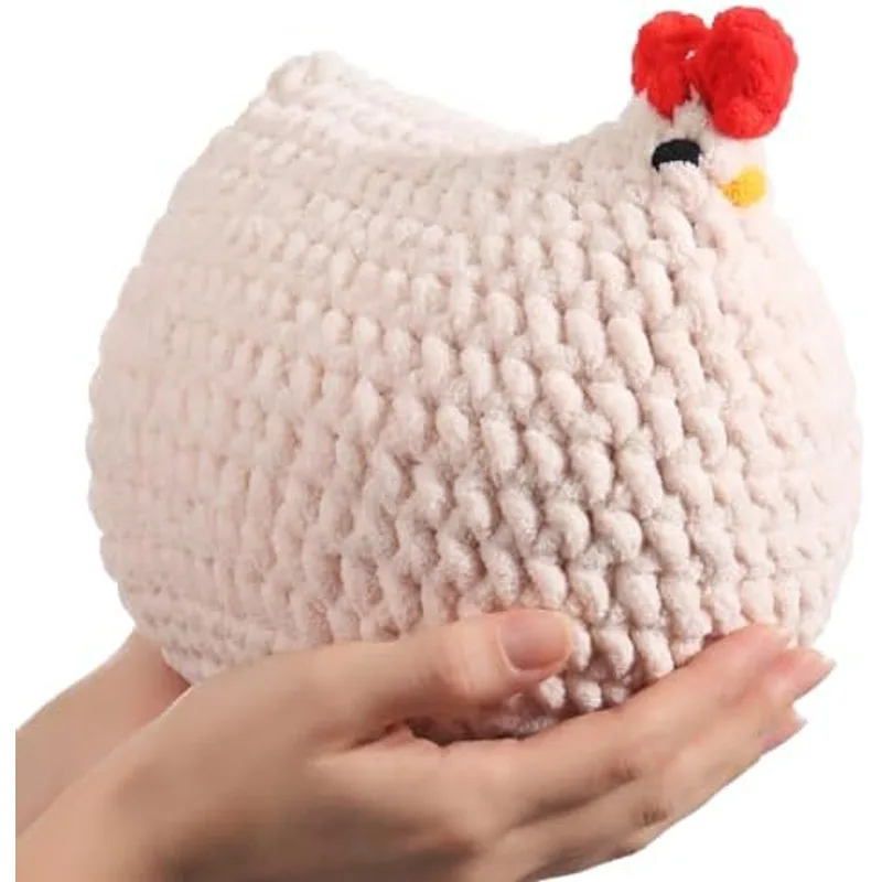 Outus 8.7 Inch Extra Large Crochet Hen Plush Stuffed Animal