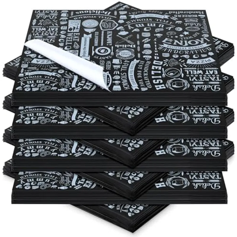 Outus 8 x 10 Inch Deli Wax Paper Sheets, Black