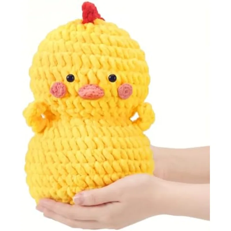 Outus 9 Inch Extra Large Crochet Chick Plush Stuffed Animal Holiday Gift