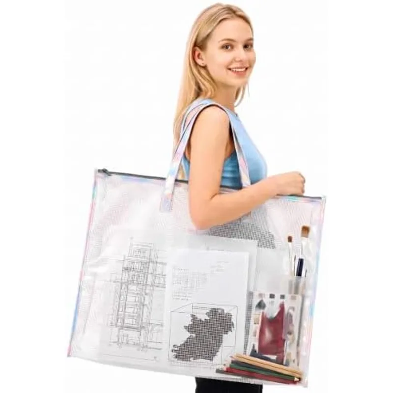 Outus Art Portfolio Case Posters Storage Bag, 19 x 25 Inch, Laser, 1 Pcs