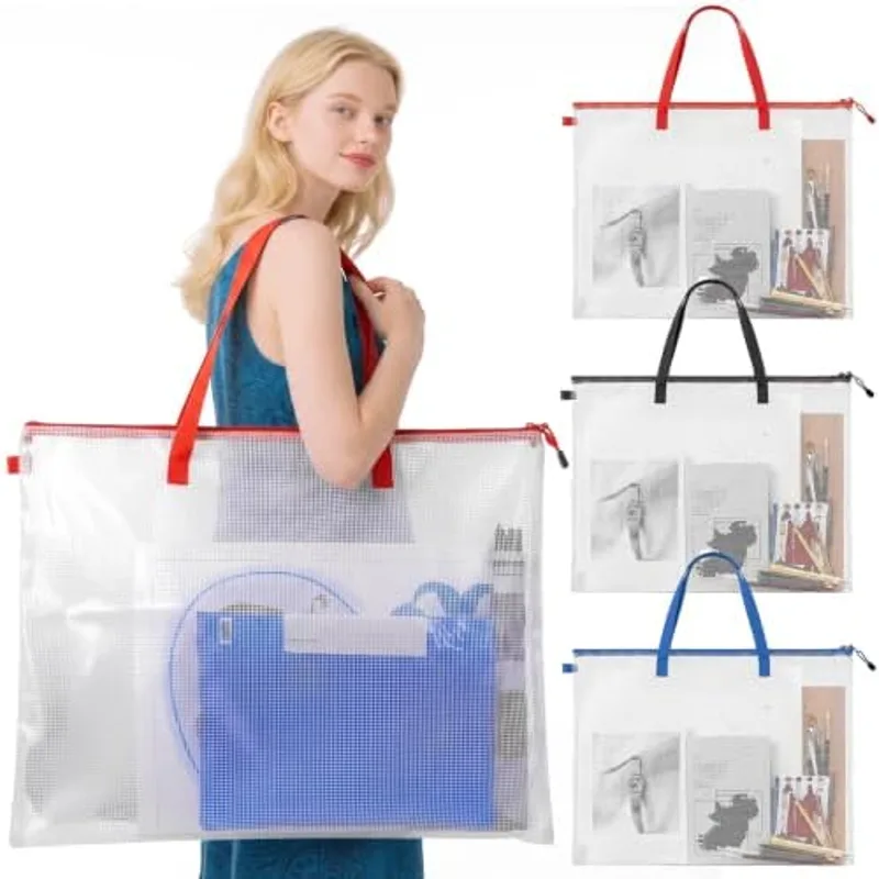 Outus Art Portfolio Case Posters Storage Bag, 19 x 25 Inch, Tricolor, 3 Pcs