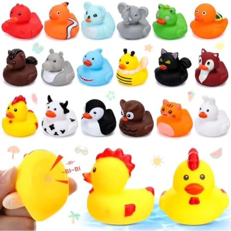 Outus Assorted Rubber Duck Bulk, 2.3 Inch, 18, Colorful