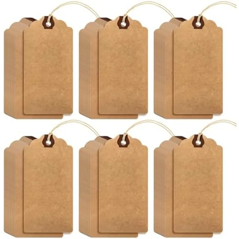 Outus Blank Large Paper Gift Tags, Brown, 4 3/4" X 2 3/8"