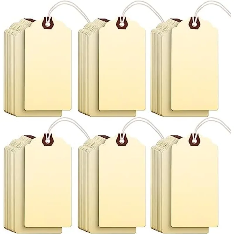 Outus Blank Large Paper Gift Tags, Ivory, 4 3/4" X 2 3/8"