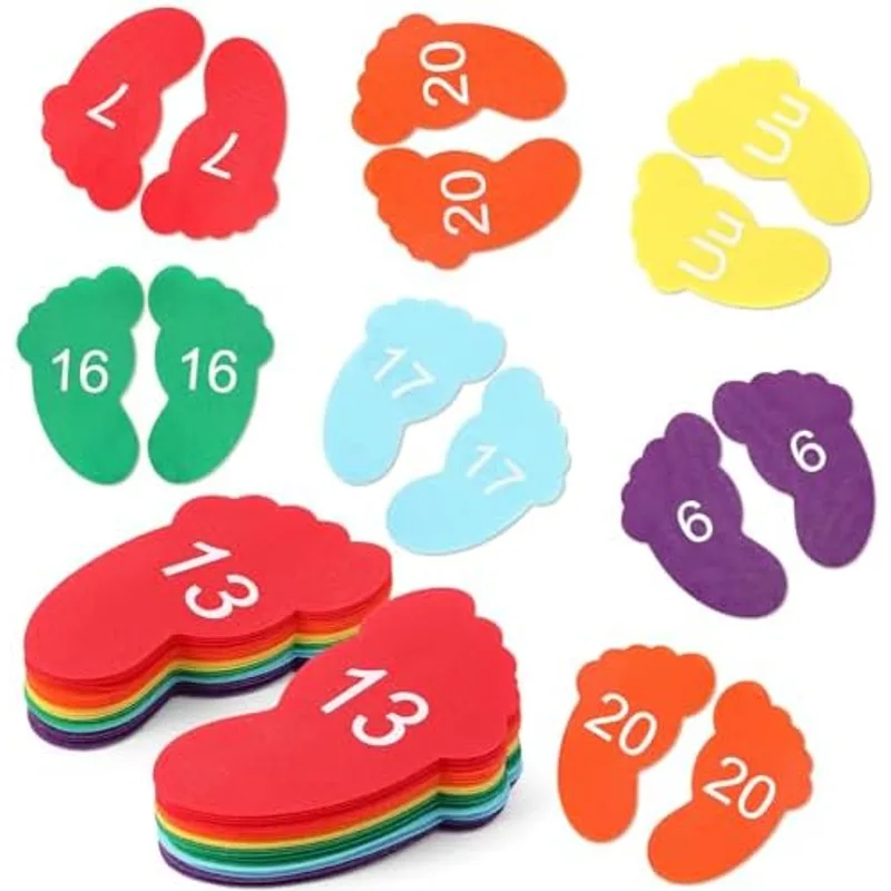 Outus Carpet Markers Foot Spots for Classroom Floor, Classic Color