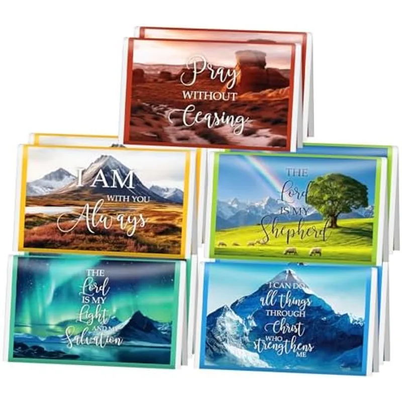 Outus 10 Pack Christian Pocket Tissues Travel Size Religious Gift Slim Pack