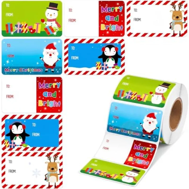 Outus Christmas Gift Tags, Classic Style, 2.95 x 1.6 Inch