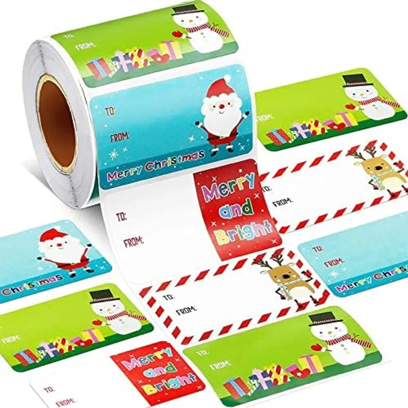Outus 500 Pcs Christmas Gift Tags, Cute Style, 2.24 x 1.4 Inch