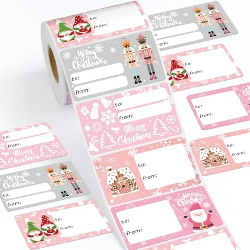 Outus 500 Pcs Christmas Gift Tags, Energetic Style, 2.76 x 1.57 Inch