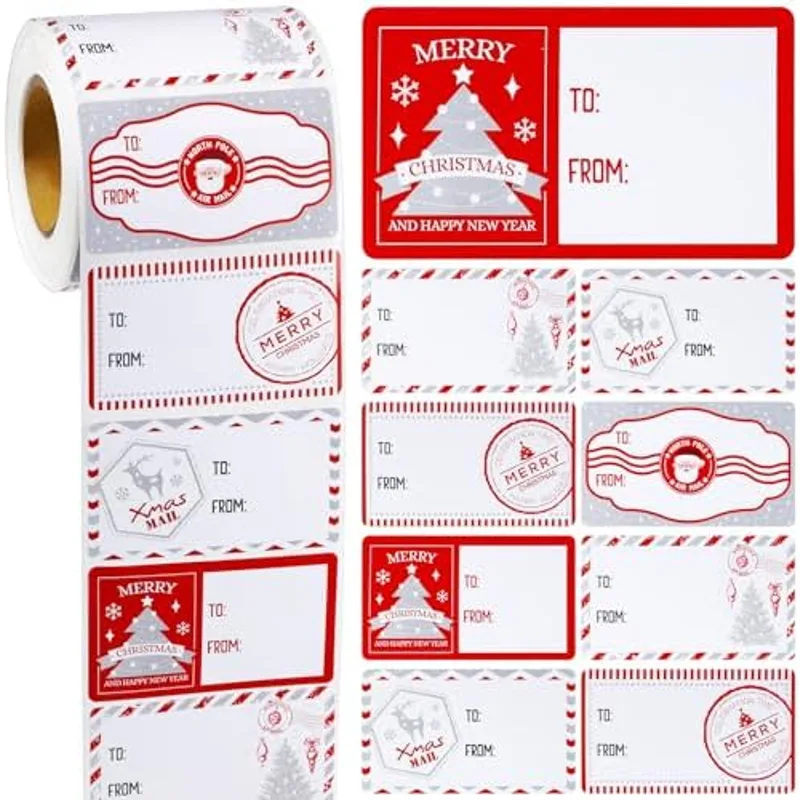 Outus 500 Pcs Christmas Gift Tags, Fresh Style, 2.76 x 1.57 Inch