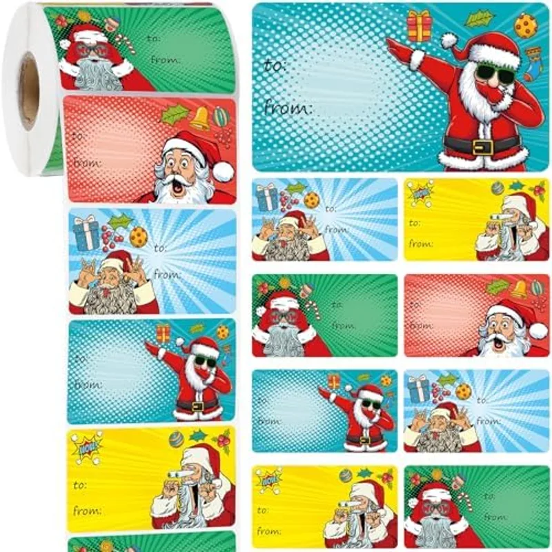 Outus 500 Pcs Christmas Gift Tags, Funny Style, 2.76 x 1.57 Inch