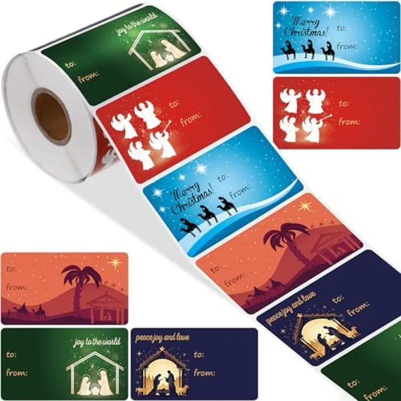 Outus 500 Pcs Christmas Gift Tags, Jesus Style, 2.76 x 1.57 Inch