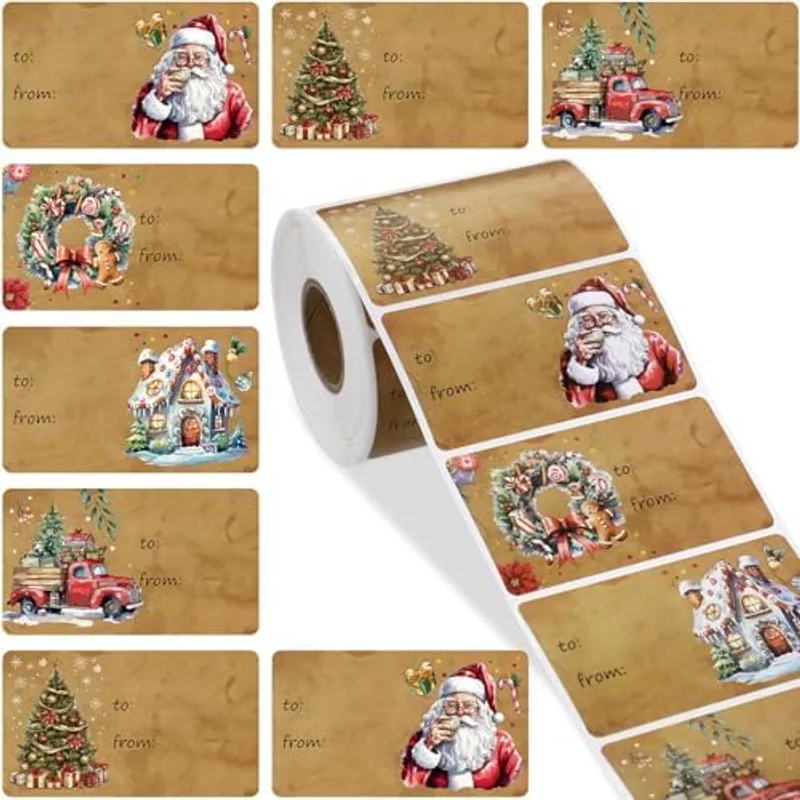 Outus 500 Pcs Christmas Gift Tags, Old Fashioned Style, 2.76 x 1.57 Inch