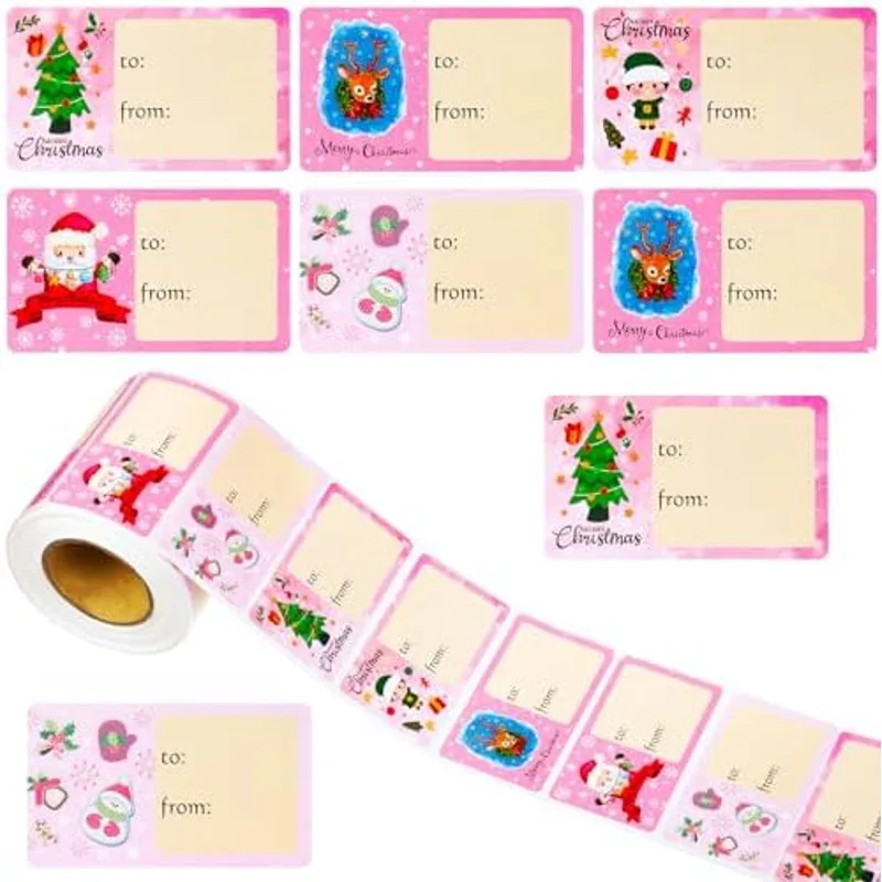 Outus 500 Pcs Christmas Gift Tags, Simple Style, 2.76 x 1.57 Inch