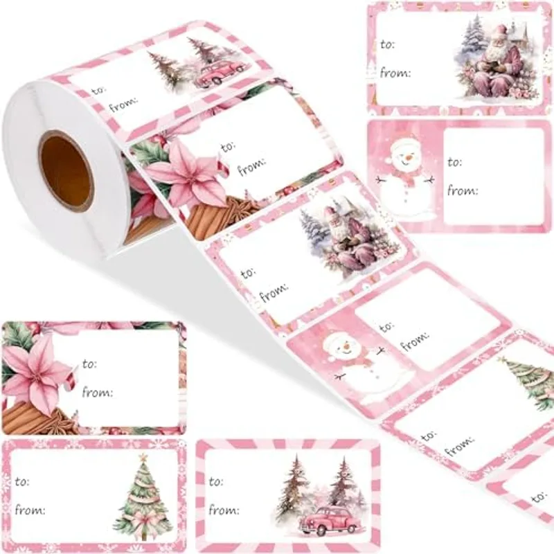 Outus 500 Pcs Christmas Gift Tags, Sweet Style, 2.76 x 1.57 Inch