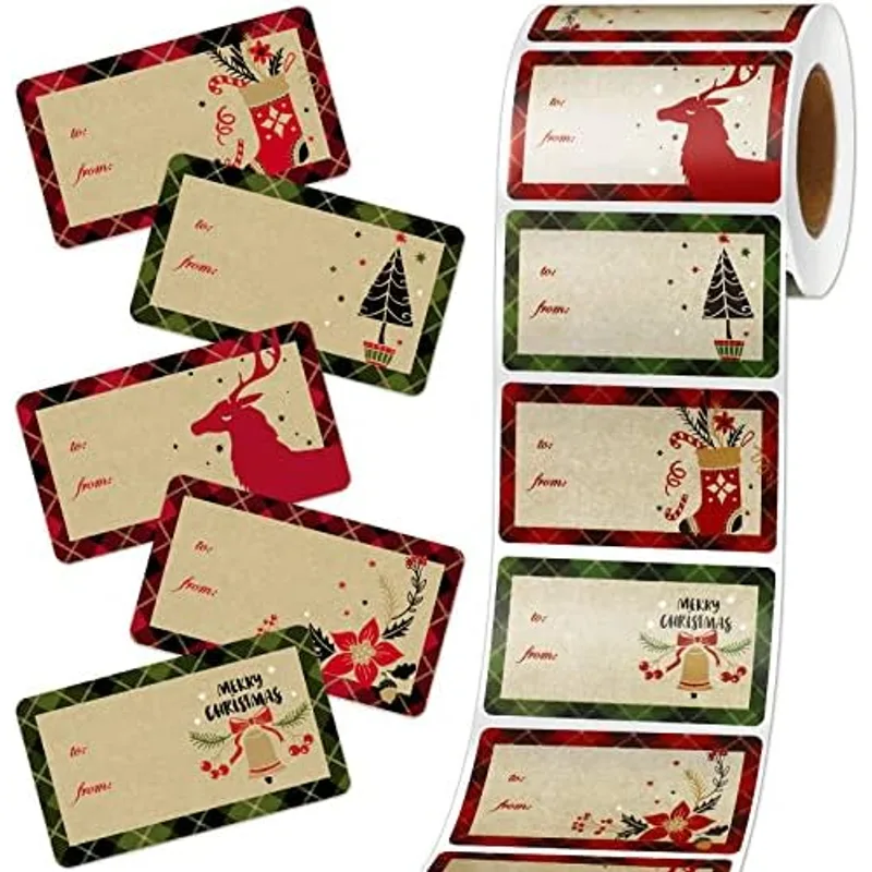 Outus 500 Pcs Christmas Gift Tags, Vintage Style, 2.95 x 1.6 Inch
