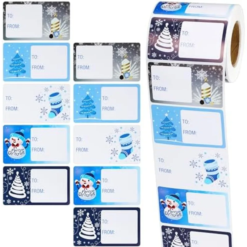 Outus 500 Pcs Christmas Gift Tags, Vivid Style, 2.76 x 1.57 Inch