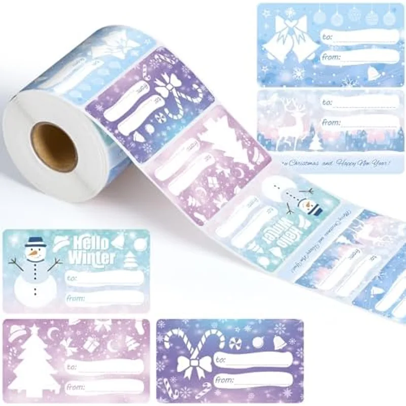 Outus 500 Pcs Christmas Gift Tags, Warm Style, 2.76 x 1.57 Inch