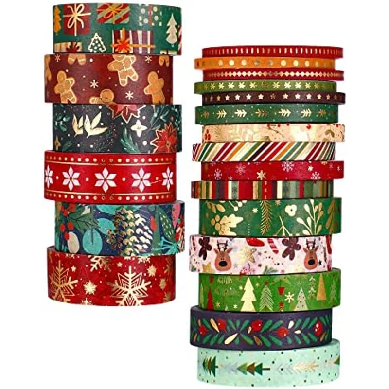Outus 21 Rolls Christmas Washi Tape(21 Rolls,Vintage)