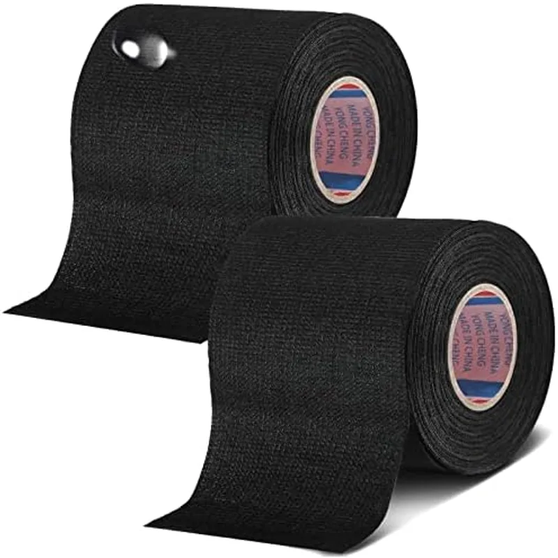 Outus Cloth Electrical Wiring Harness Tape, 2 Roll, 3 Inch X 49.2 ft, black