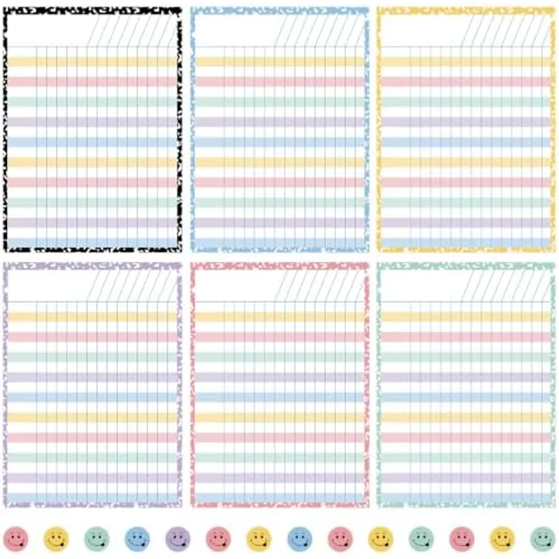 Outus 6 Pcs Composition Incentive Chart for Classroom Dry Erase 14 x 11'', Compostion
