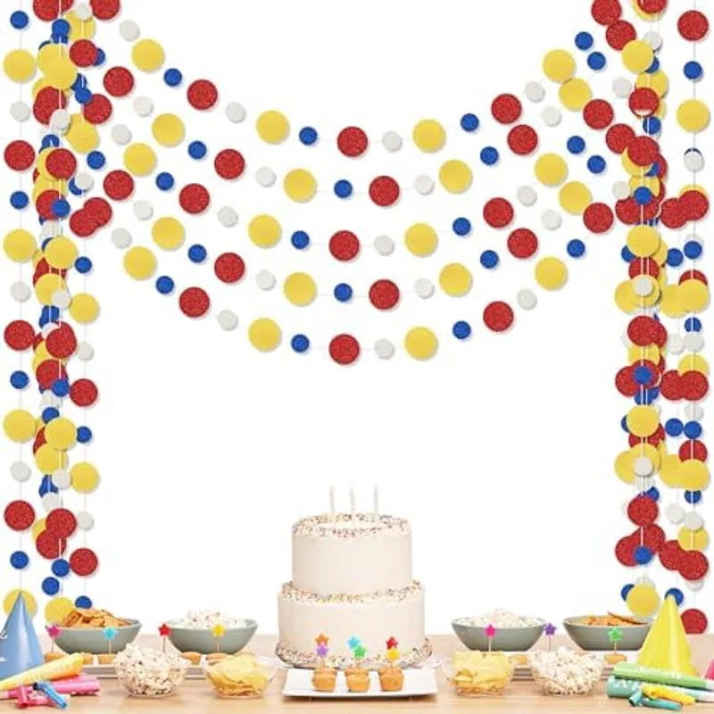 Outus Dot Garland Banner Hanging, Red,Blue,Yellow
