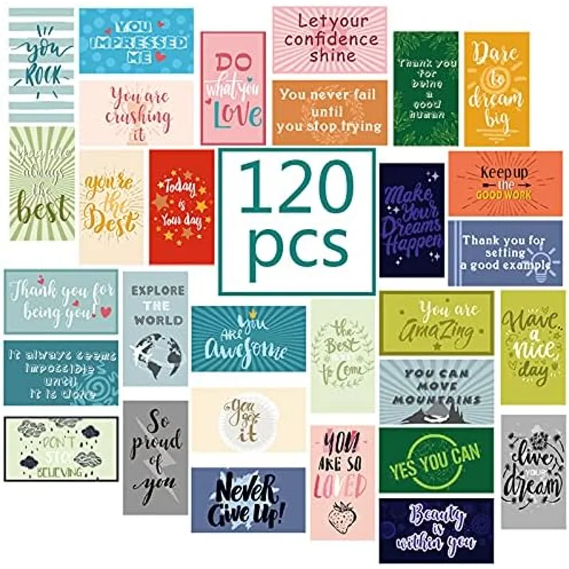 Outus 120 Pcs Encouragement Inspirational Affirmation Card, Bright Style