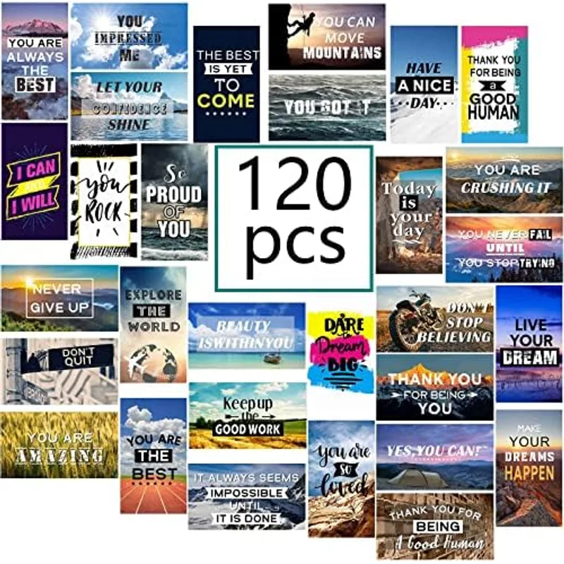 Outus 120 Pcs Encouragement Inspirational Affirmation Card, Landscape Style