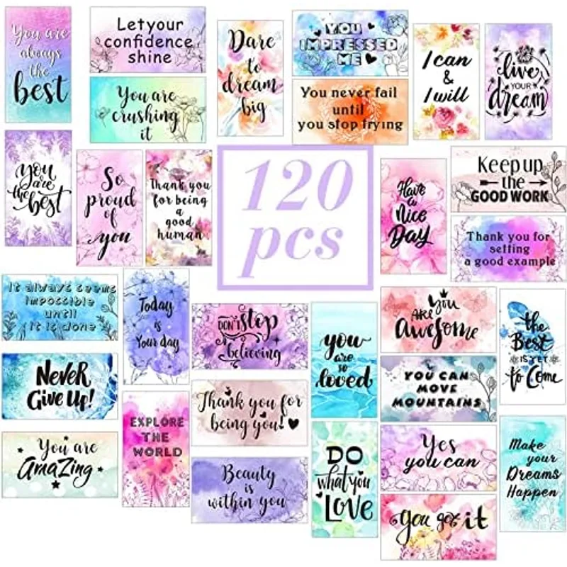 Outus 120 Pcs Encouragement Inspirational Affirmation Card, Positive Style