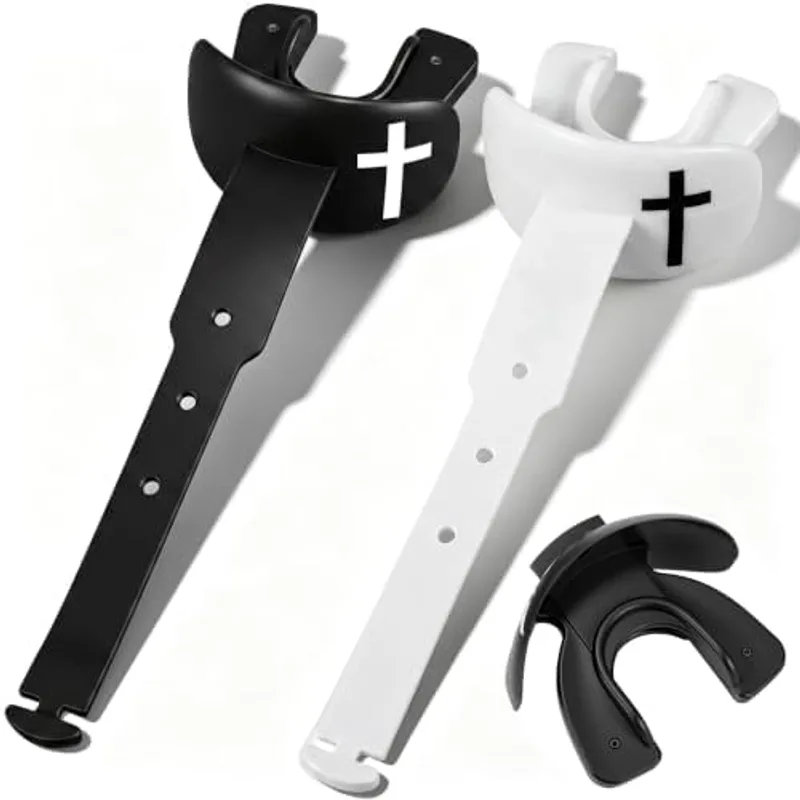 Outus 2 Pack Faith Cross Football Mouth Guard Youth Sports Lip Guard, Cross Print