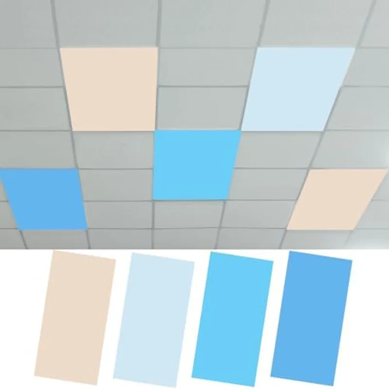 Outus 4 Pcs Fluorescent Light Cover Classroom Lighting Cover, 2 x 4 ft, Blue Style