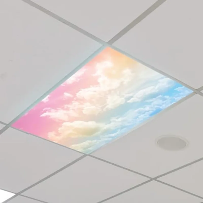 Outus Fluorescent Light Cover Classroom Lighting Cover, 2 x 4 ft, Rainbow
