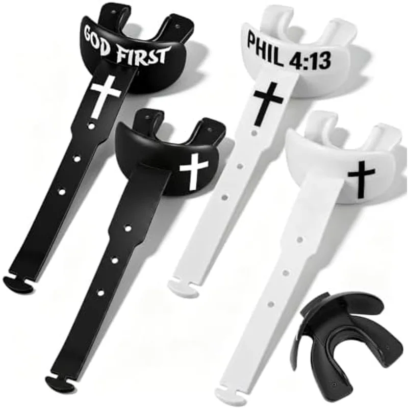 Outus 4 Pack God First Cross Mouth Guard with Strap for Football Boxing, Complete Set