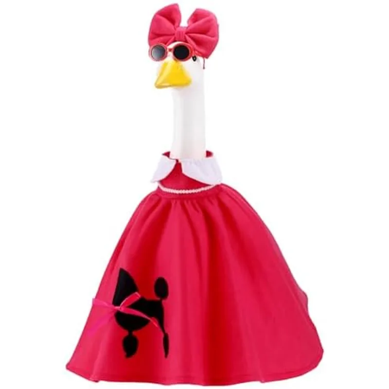 Outus Halloween Poodle Goose Outfits 23" Vintage Poodle Porch Goose Skirt, Fuchsia Poodle